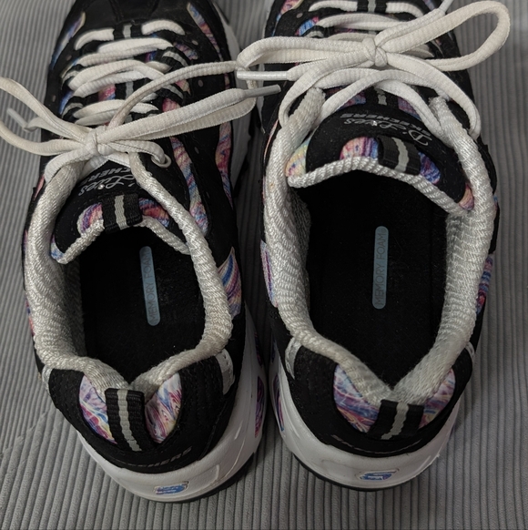 Skechers D’Lites Black Chunky Sneakers Rainbow Y2K Dad Shoes - Picture 6 of 10